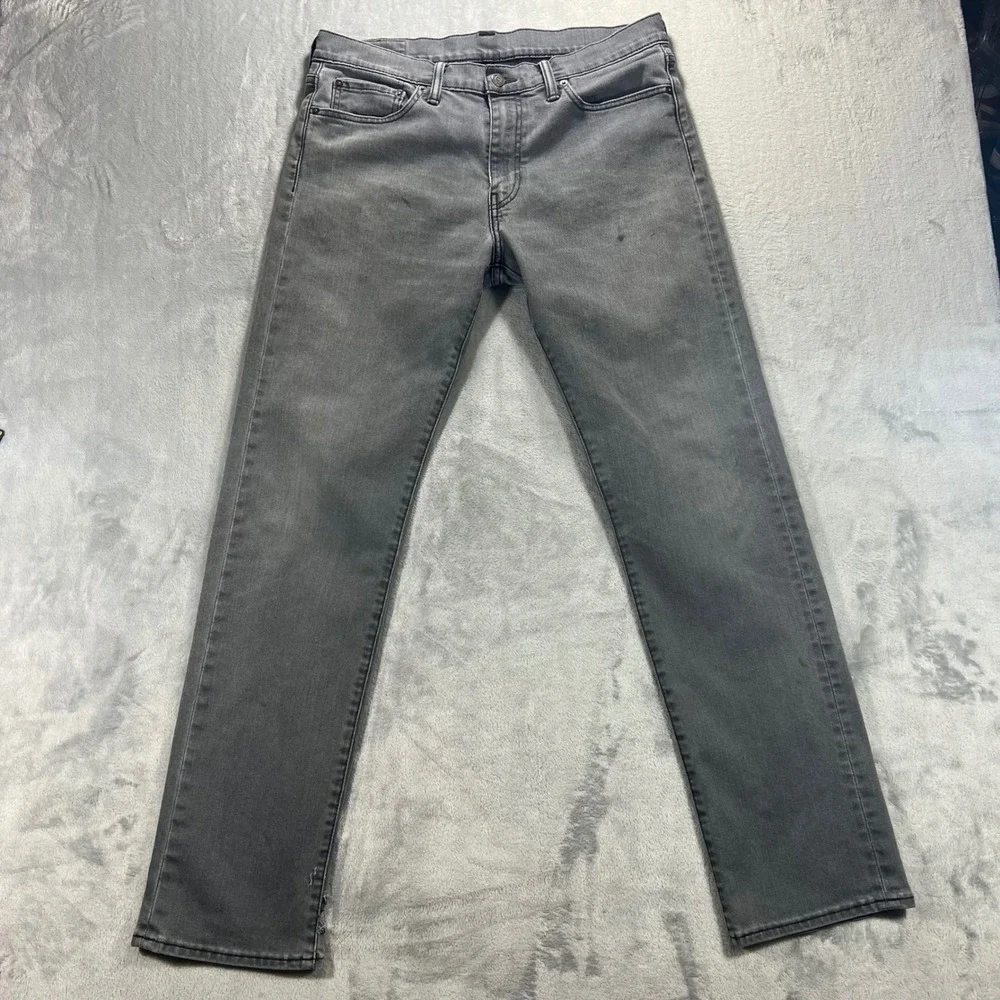LEVI'S 511 Slim Fit Jeans Mens 34x34 Grey Distressed Stretch 29990-0463